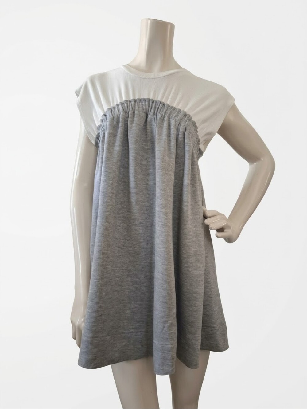 Anthropologie Daily Practice Bubble Mini Dress Women's S Gray